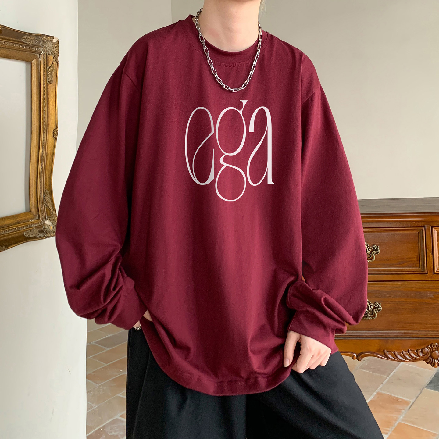 2025秋季新款长袖A336-THCTLK0031-P45-限价58（棉）,男装T恤,电商A336
