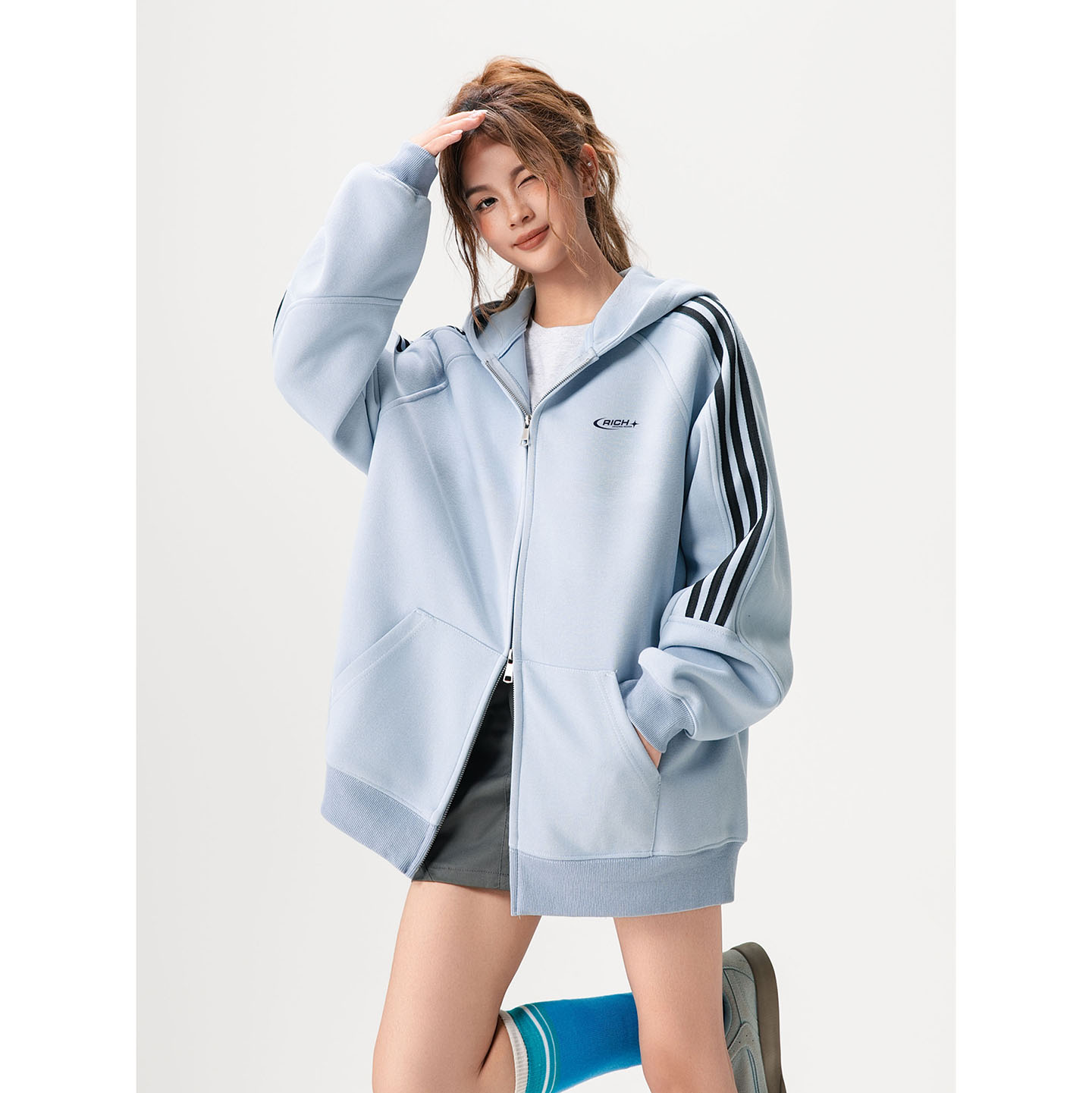 2025开衫卫衣420克华棉A336-RIWY075-特P60（60%棉40%聚酯纤维）,男装卫衣,电商A336