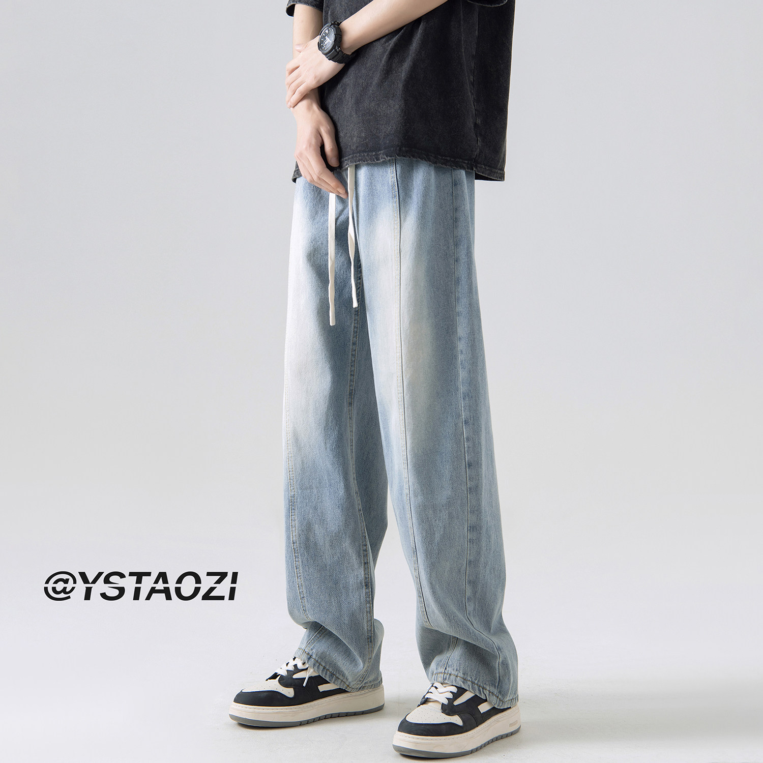 牛仔裤子A336-K030-P58-限价68(75.8%棉14.9%粘纤9.3%聚酯纤维),男装牛仔裤,电商A336