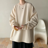 cleanfit简约长袖t恤男春秋季潮牌潮流重磅学生宽松休闲百搭衣服T，男装T恤，电商A336