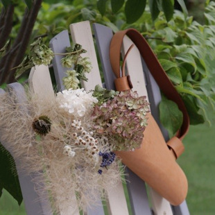 跨境现货PU皮鲜花手提袋 户外花朵满天星礼品袋 时尚个性干花花袋