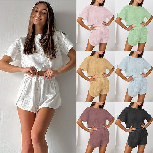 Hollow-out breathable sexy homewear 镂空透气性感开叉家居服