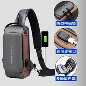多功能男士 胸包密码 防盗背包单肩包运动防水斜挎包机能炫酷跑车包