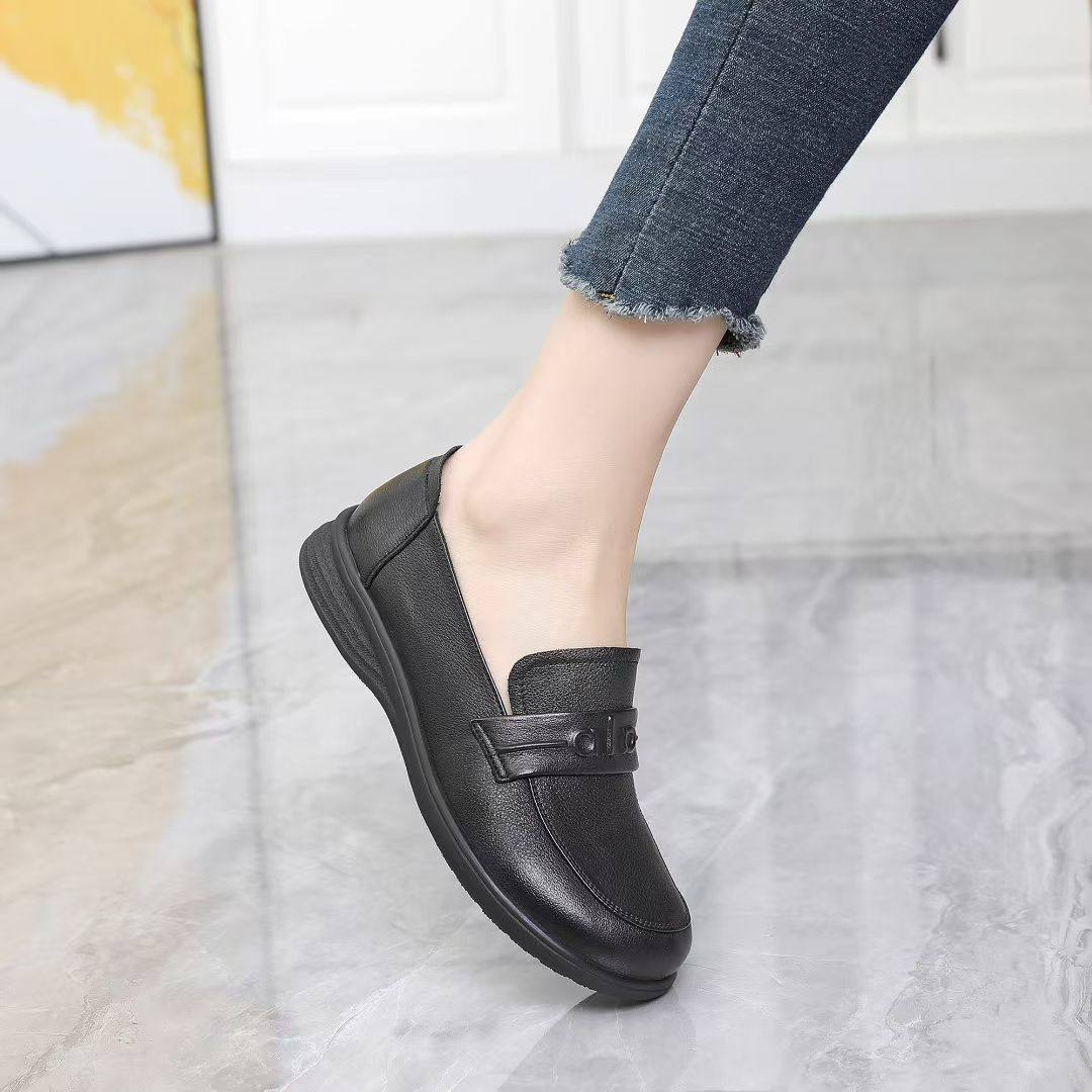 休闲阳光女鞋2026新款春季新款头层牛皮软平底一脚蹬单鞋671018,女鞋,乐福鞋（豆豆鞋）,淘宝优惠券,粉丝福利购,淘宝优惠卷