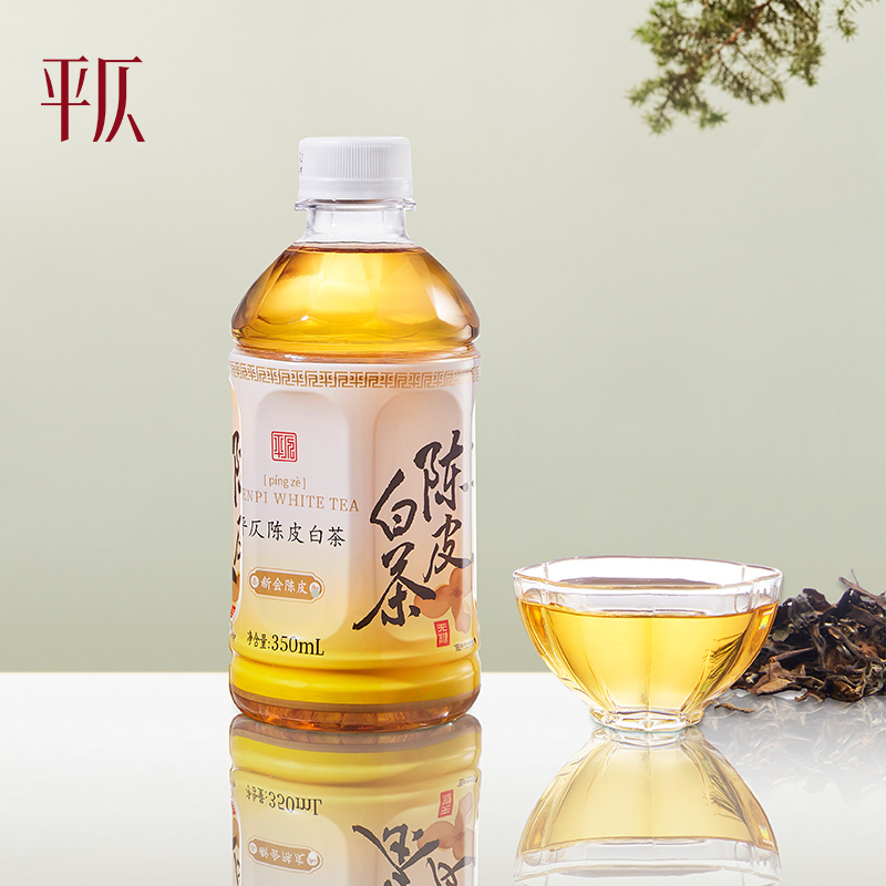 平仄无糖茶饮料 新会陈皮水福鼎白茶0糖0卡饮品整箱350mL*12瓶装