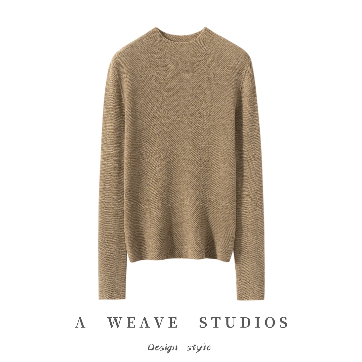 鱼骨纹无缝一体半高领100%精纺羊毛衫女薄款套头针织修身打底毛衣,女装/女士精品,毛针织衫,淘宝优惠券,粉丝福利购,淘宝优惠卷