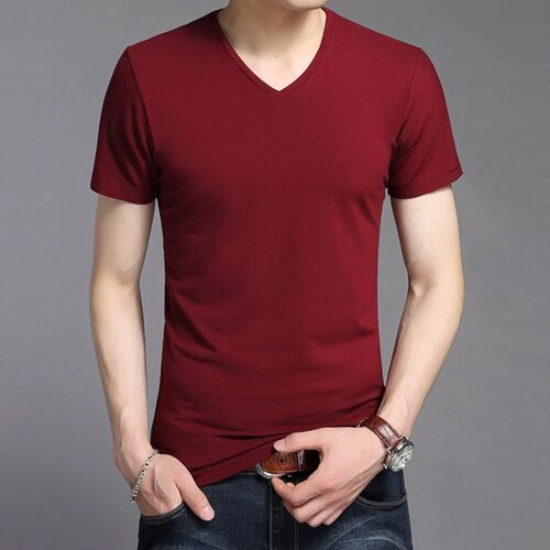 5XL large V-neck short sleeves Men summer breathable T-shirt