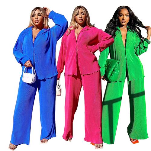 Hot sexy pressure plait loose leisure multicolor suit