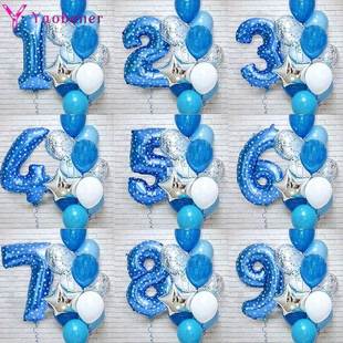 12pcs Number Foil Balloons Birthday Party Decoration Kids