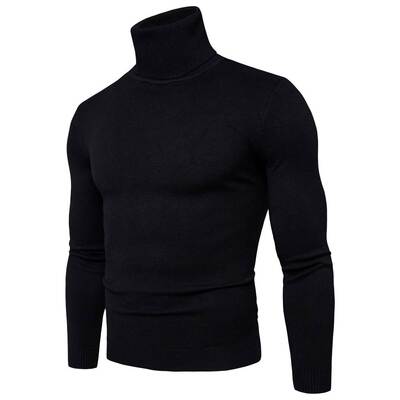 Men winter turtleneck sweater slim pullover knitwear tops
