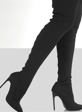 2021 women high heel boots Knee-high boots big size 43长靴