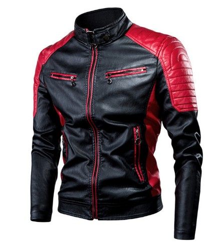 Leather Jacket Men Autumn Biker Vintage Warm coat皮夹克男装