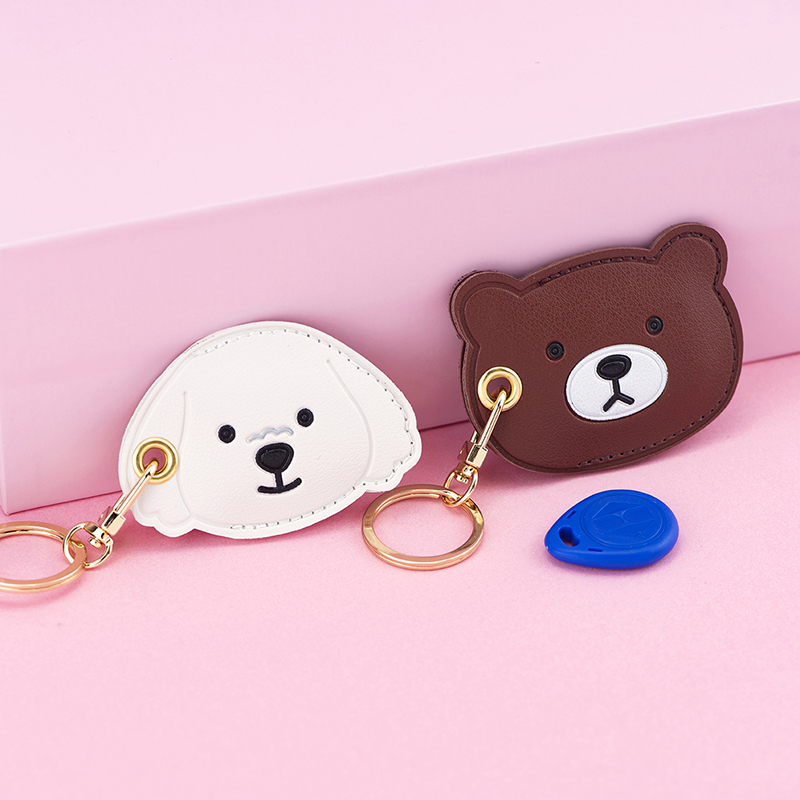 卡通水滴形钥匙扣门禁卡套一体放卡的小长方形圆形可爱钥匙链圈女