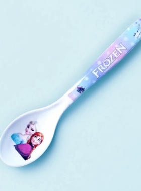 爱莎公主勺子卡通Elsa长柄勺密胺儿童冰雪奇缘餐具学生女王吃饭勺