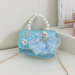 艾莎公主手提包儿童小女孩零钱包Elsa包包挎包女童冰雪奇缘斜挎包