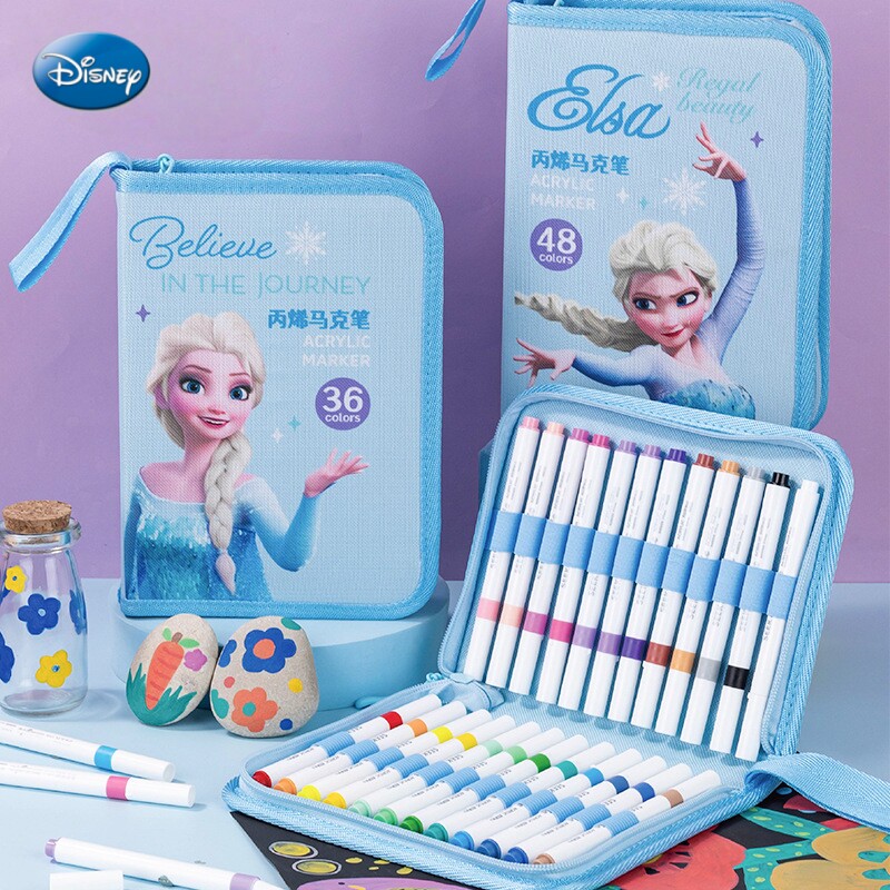冰雪奇缘丙烯马克笔36色48彩色笔Elsa女王不透色儿童艾莎公主画笔