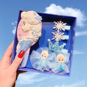 艾莎公主的发饰儿童8岁9发夹7冰雪奇缘爱莎礼盒6爱沙头饰艾沙梳子