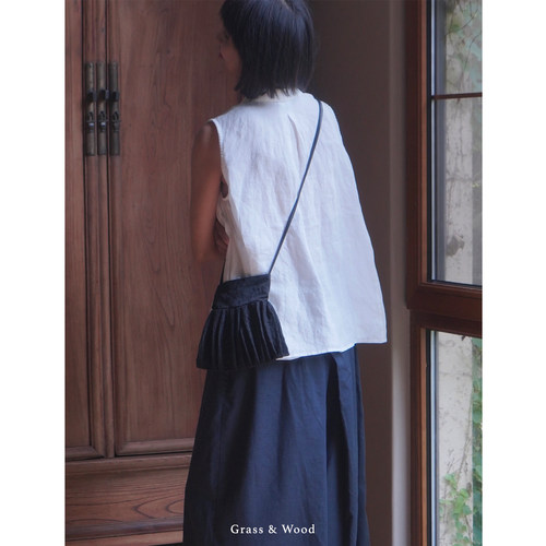 Grass&Wood棉锦水波纹光泽单肩包