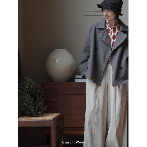 Grass&Wood韩国进口全棉短风衣