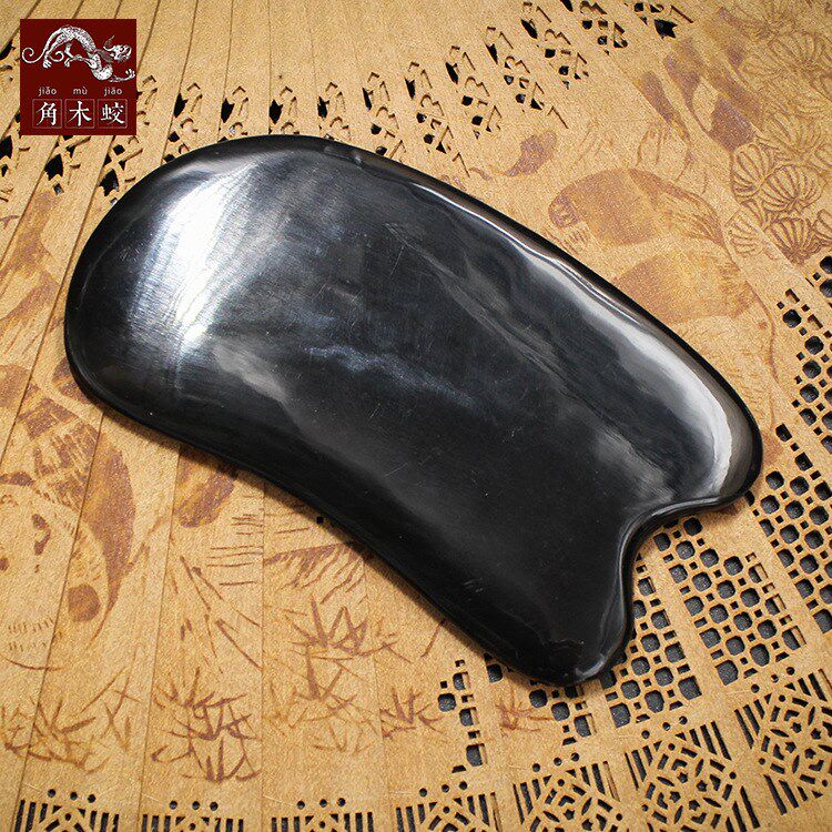 厂家角木蛟黑水牛角刮痧板四方形加厚刮痧片按摩美容片