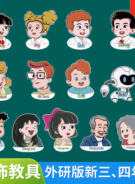 2025新外研版社小学英语头饰公开课教具课本人物角色扮演头像面具