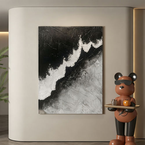 现代黑白灰艺术客厅装饰画