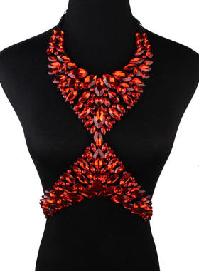 水波链高档奢华镶钻项链精项链