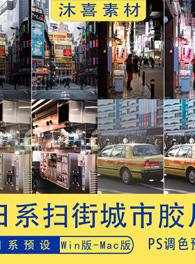 ps预设油管大神摄影师日系扫街城市电影感胶片风格LR调色预设滤镜