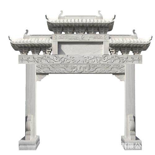 石雕牌楼花岗岩广场门口寺庙青石大理石狮子小区牌楼石牌坊摆件