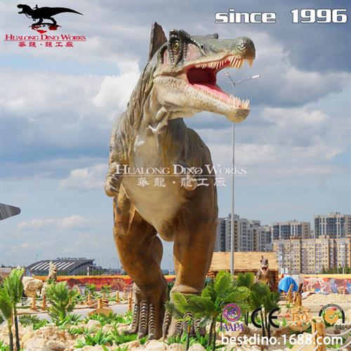兔年春节元宵节户外仿真棘龙大型商场仿真恐龙模型美陈