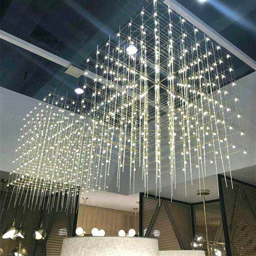 现代设计简约吊灯酒店大堂别墅展厅光立方吊灯大型光立方厂家