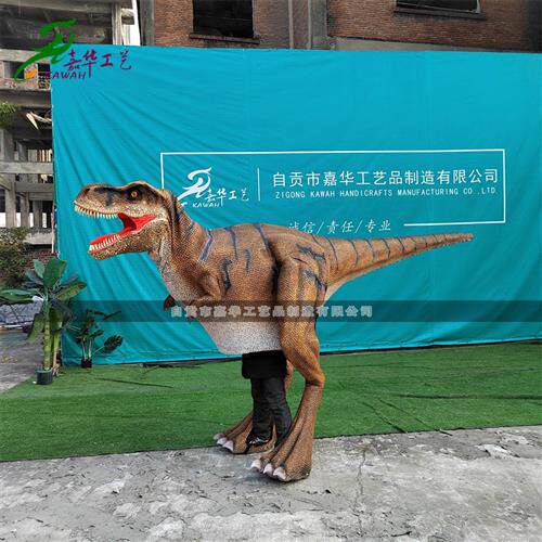 大型侏罗纪恐龙表演服内置屏幕可动可发声动霸王龙皮套服装