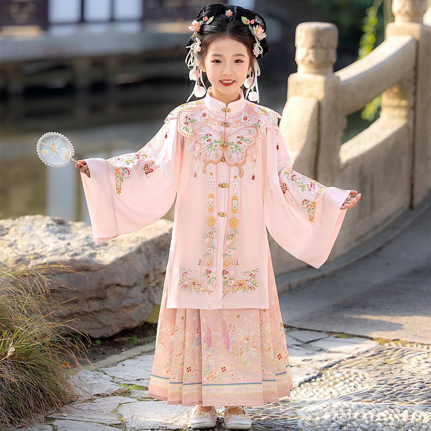 女童汉服连衣裙2026新款儿童国风超仙襦裙女孩唐装飘逸刺绣公主裙