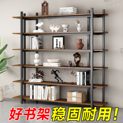 书架置物架一体靠墙收纳架落地办公室隔断阳台架子置物架储物柜