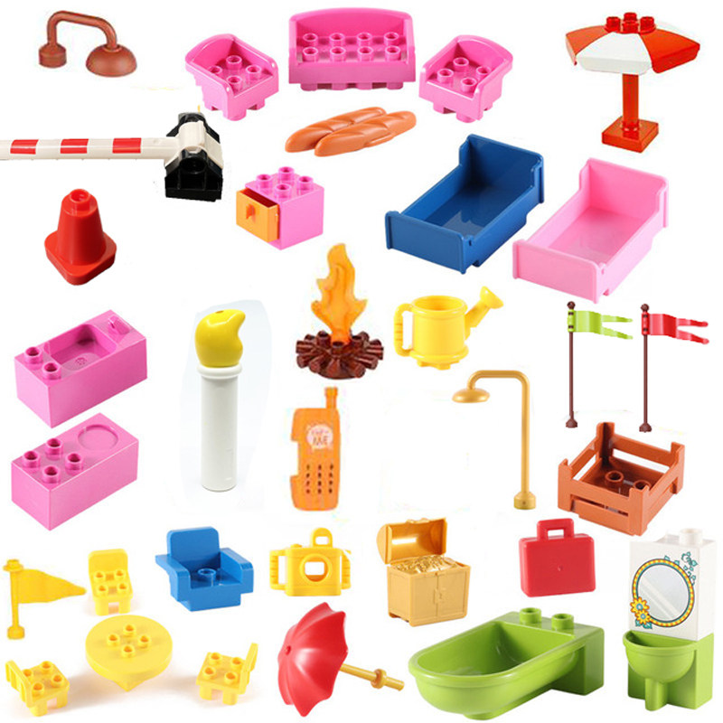 家具门窗建筑房子积木配件散件大颗粒儿童益智拼装玩具女孩过家家