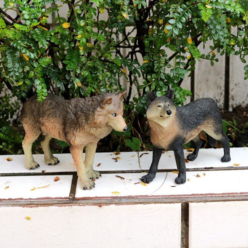 시뮬레이션 된 야생 동물 모델 고체 정적 어린이 장난감 장식품 인형 활활 타오르는 늑대 큰 나쁜 늑대 약탈 눈 늑대