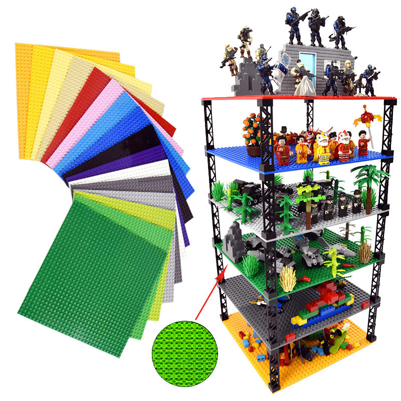 双面小颗粒积木底板32*32点diy搭建建筑模型双层地板底座兼容乐高