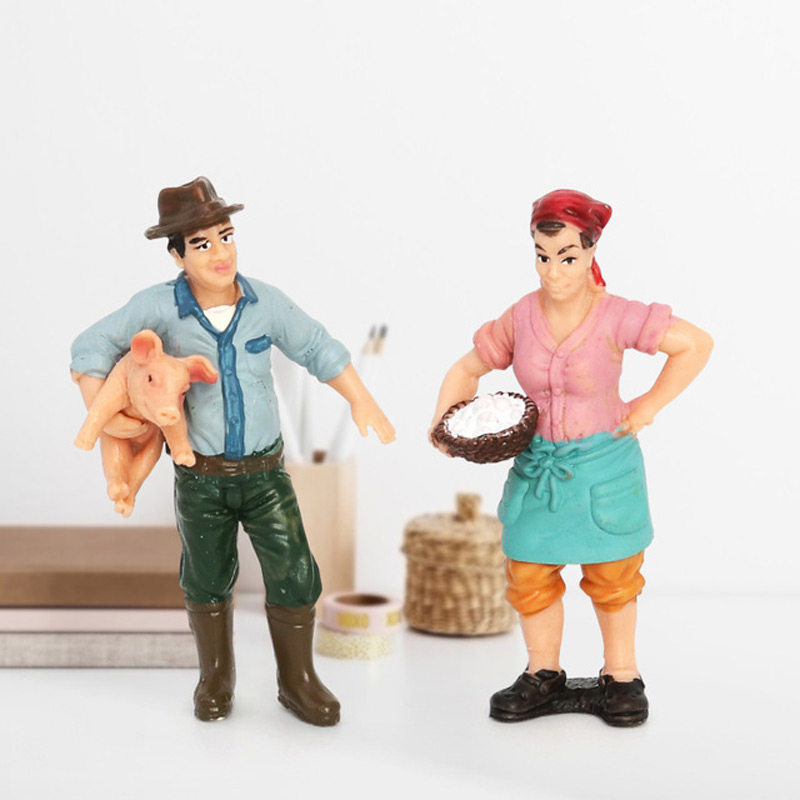 정적 시뮬레이션 인형 모델 농부 농장 육종가 목장 노동자 플라스틱 마네킹 캐릭터 장난감 장식품