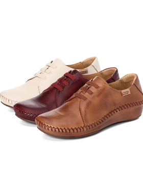 Pikolinos派高雁24秋季牛皮深口圆头松紧带坡跟单鞋PL241140