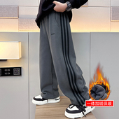 秋冬休闲裤 男童裤 中大童时髦直筒裤 儿童运动裤 子加绒冬款 2025新款