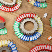 钥匙盘加厚不锈钢标记牌钥匙板钥匙收纳管理钥匙圈环