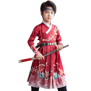 汉服男童秋冬明制锦衣卫飞鱼服古风男孩儿童古装帅气武侠风演出服