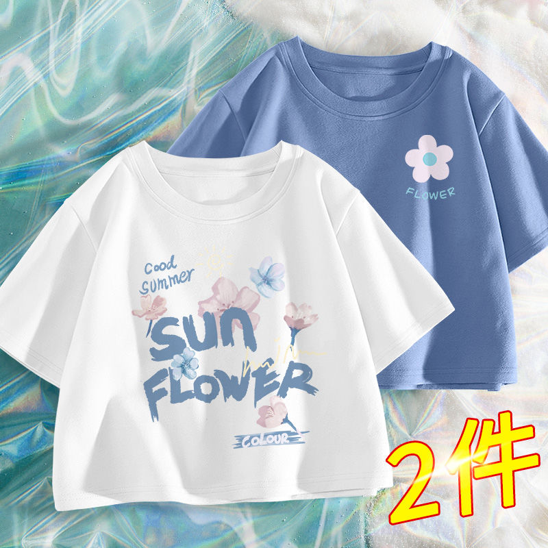 女士t恤短袖短款上衣女