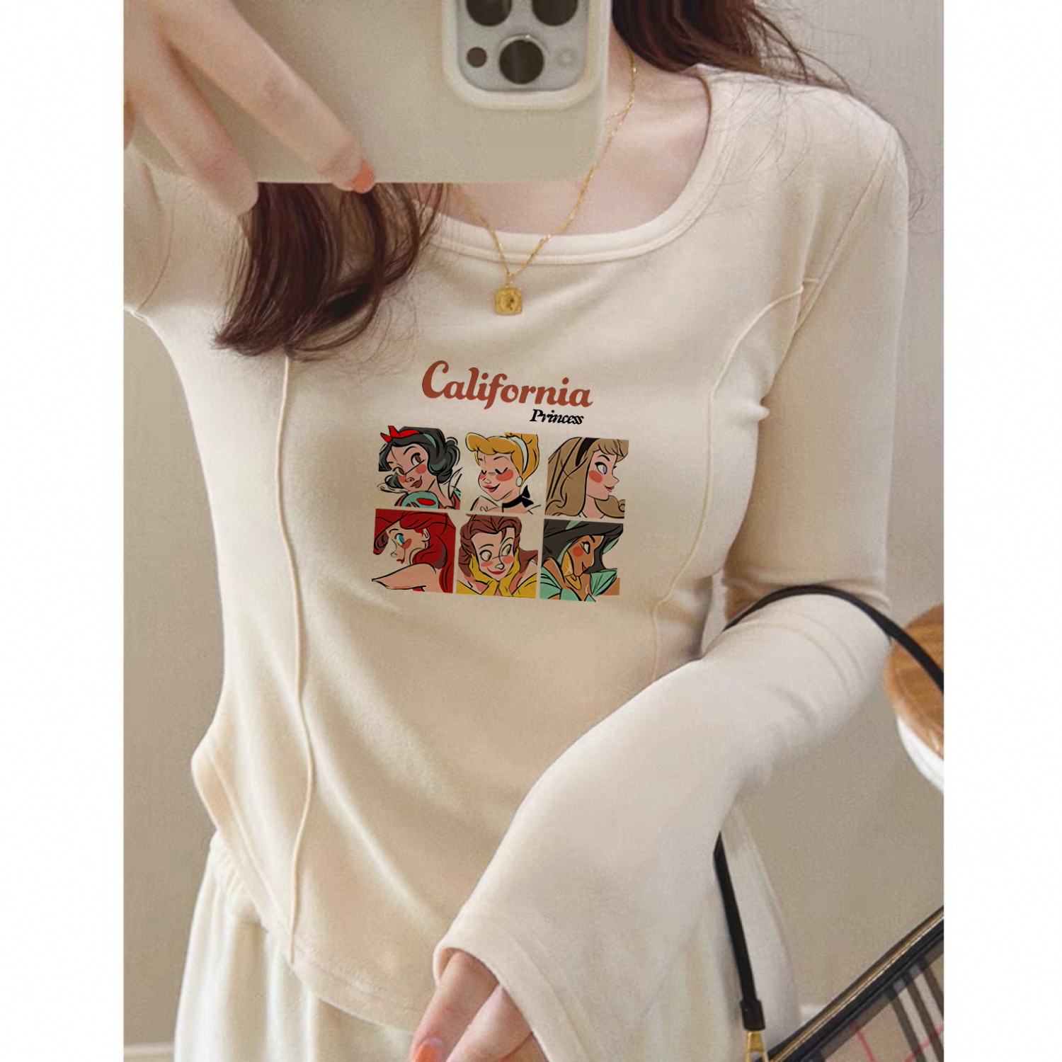 方领内搭德绒打底衫女秋