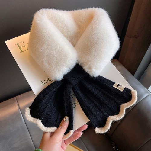 冬季加厚保暖护颈领子交叉围脖