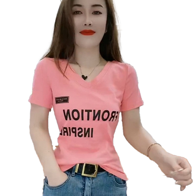 纯棉设计感小众v领交叉小衫宽松