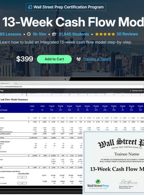 WSP Wall Street Prep The 13-Week Cash Flow Model 现金流建模