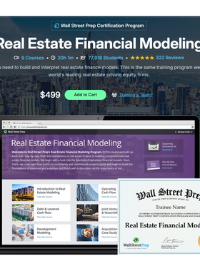 WSO/WSP/BIWS Real Estate REIT Modeling房地产投资基金估值建模