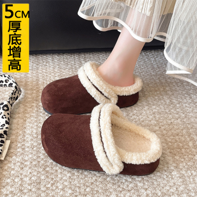 小个子勃肯包头半拖鞋女加绒外穿