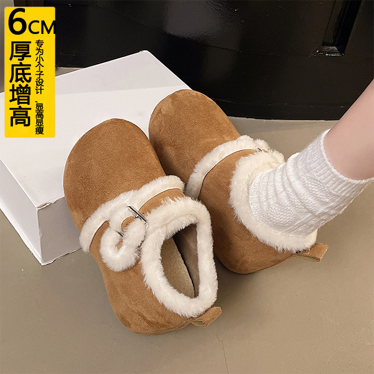 内增高6CM小个子加绒勃肯鞋女